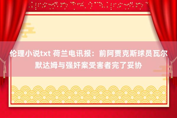 伦理小说txt 荷兰电讯报:前阿贾克斯球员瓦尔默达姆与强奸案受害者完了妥协