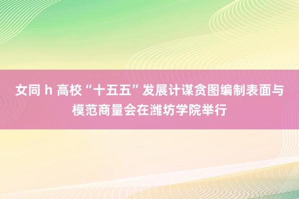 女同 h 高校“十五五”发展计谋贪图编制表面与模范商量会在潍坊学院举行